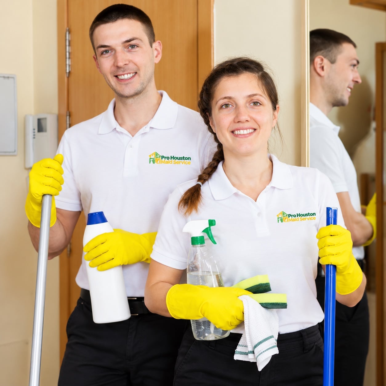 Friendly Cleaning Team at Work